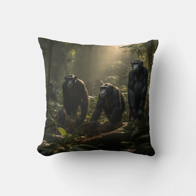 Majestic Forest Primates - Chimpanzee Family Kudde (Framsida)