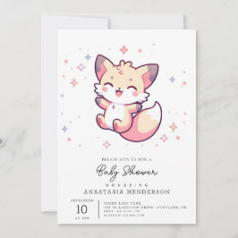 Majestic Fox Baby Shower Inbjudningar