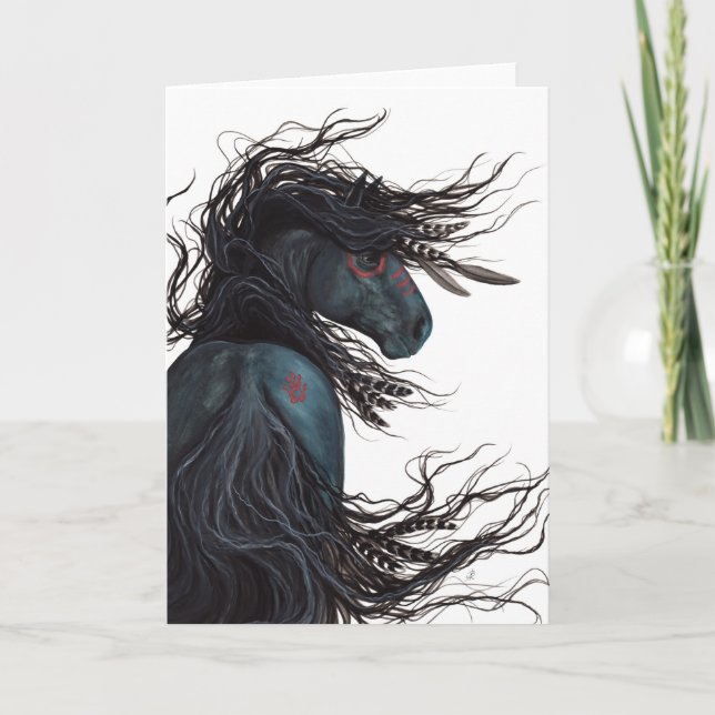 Majestic Friesian Horse Art av BiHrLe Kort (Framsida)