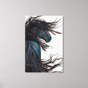 Majestic Friesian Horse by Bihrle Canvastryck