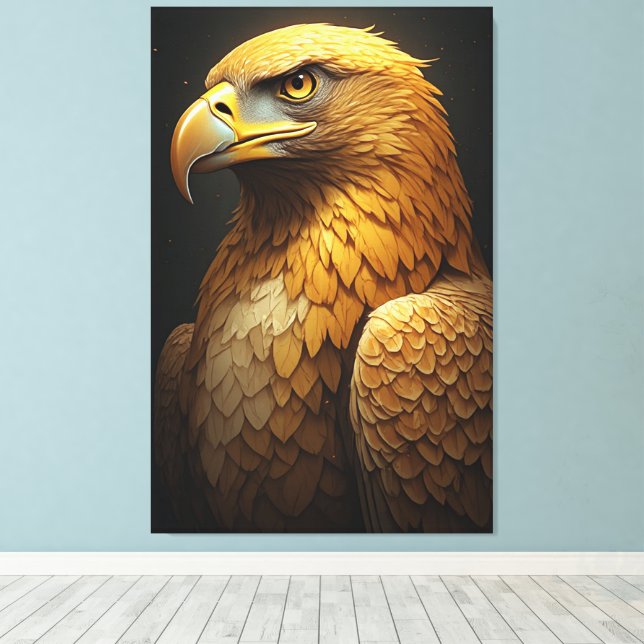 Majestic Golden Eagle Portrait  Canvastryck (Insitu (trägolv))