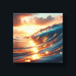 Majestic Golden Sunset Ocean Waves - Ethereal Canvastryck<br><div class="desc">A breathtaking digital artwork featuring rolling ocean waves shimmering under the intense golden light of a setting sun. The intricate reflections on the water and the soft, cloud-filled sky evoke a sense of peace and natural splendor. Perfect for high-end residential decor, spa environments, or as a radiant focal point in...</div>