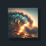 Majestic Golden Sunset Wave - Dramatic Ocean Power Canvastryck<br><div class="desc">A breathtaking digital artwork capturing the raw beauty of a massive ocean wave illuminated by the intense golden glow of a setting sun. The contrast between the deep shadows and the brilliant highlights on the curling water creates a cinematic and powerful atmosphere. Perfect for high-end wall art, modern home decor,...</div>