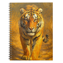 Majestic Golden Tiger Notebook - Wildlife Art Jour Anteckningsbok