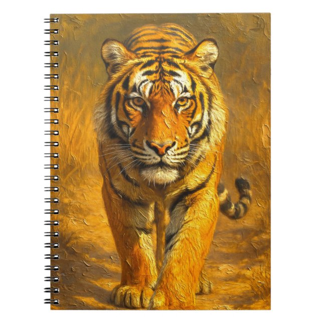 Majestic Golden Tiger Notebook - Wildlife Art Jour Anteckningsbok (Framsidan)