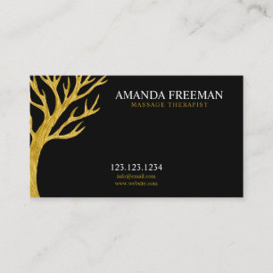 Majestic Golden Träd massage Therapist Visitkort