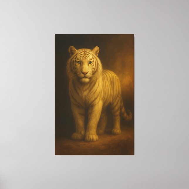 Majestic Golden White Tiger – Fine Art Premium Can Canvastryck (Framsida)