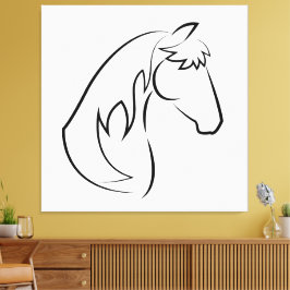 Majestic Grace - Minimalist Horse Line Art Canvastryck