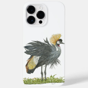 Majestic Grått Crowned Crane Vatten Färg