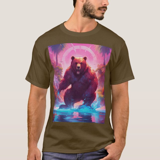 Majestic Grizzly Bear in the Forest T-Shirt" T Shirt (Framsida)