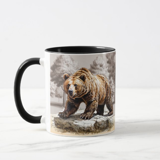 Majestic Grizzly: Guardian of the Forest" Mugg (Vänster)