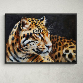 Majestic Guardian: Jaguar Oljemålning Poster