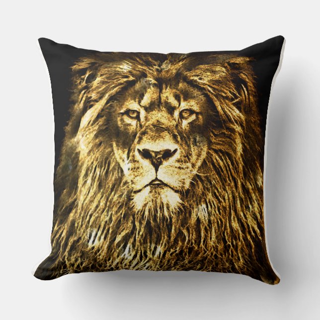 Majestic Guld Lejonare Kudde (Framsida)