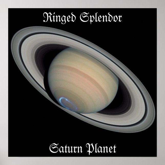 Majestic Guld Saturn Planet Poster (Framsidan)