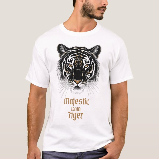 Majestic Guld Tiger T Shirt (Framsida)