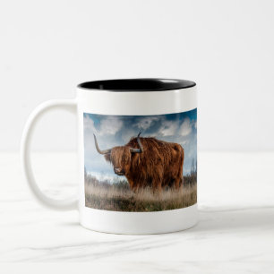 Majestic Highland Cow Två-Tonad Mugg