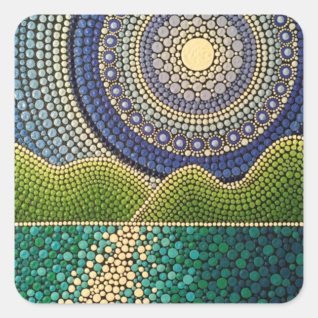 Majestic Himlar Fyrkantigt Klistermärke (Framsida)