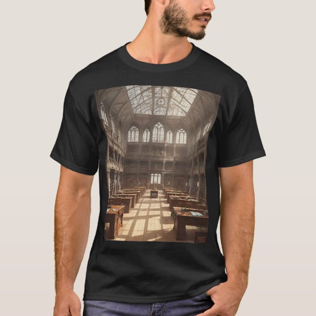 Majestic Historical Bibliotek Insida T Shirt (Framsida)