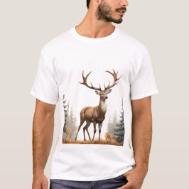 Majestic Hjort: A Golden Stance in Nature's Embrac T Shirt