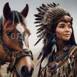 Majestic Horse And Young Native Woman