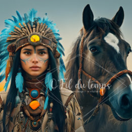 Majestic Horse And Young Native Woman