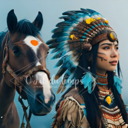 Majestic Horse And Young Native Woman