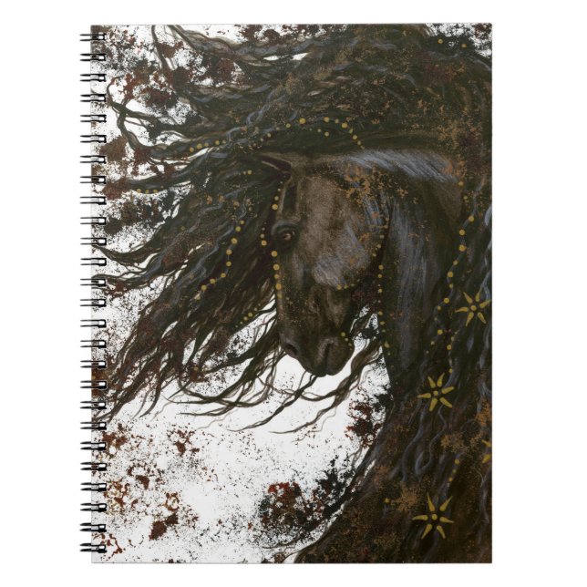 Majestic Horse by Bihrle 6,5 x 8,75-tums bärbar da Anteckningsbok (Framsidan)