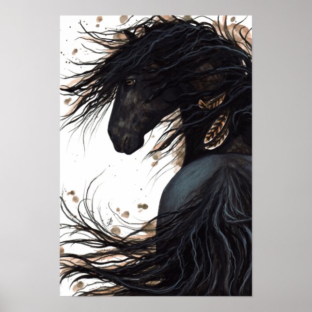 Majestic Horse Friesian Poster Art by Bihrle (Framsidan)