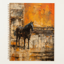Majestic Horse in Abstract Sunset