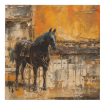 Majestic Horse in Abstrakt Sunset