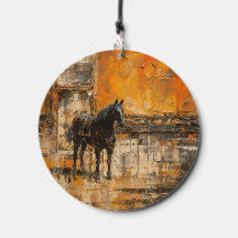 Majestic Horse in Abstrakt Sunset
