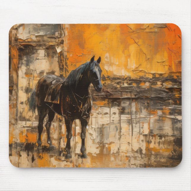Majestic Horse in Abstrakt Sunset Musmatta (Framsidan)
