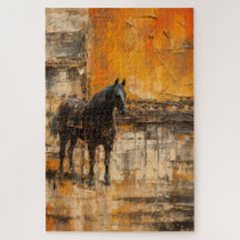 Majestic Horse in Abstrakt Sunset
