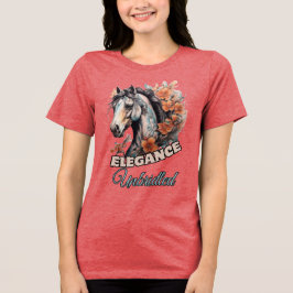 Majestic Horse in Bloom: Artistic Tattoo Design T Shirt