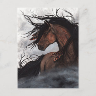 Majestic Horse Stallion Post Card by Bihrle Vykort