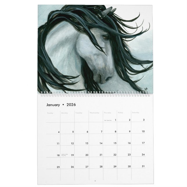 Majestic Horses by Bihrle Calendar Kalender (Jan 2026)