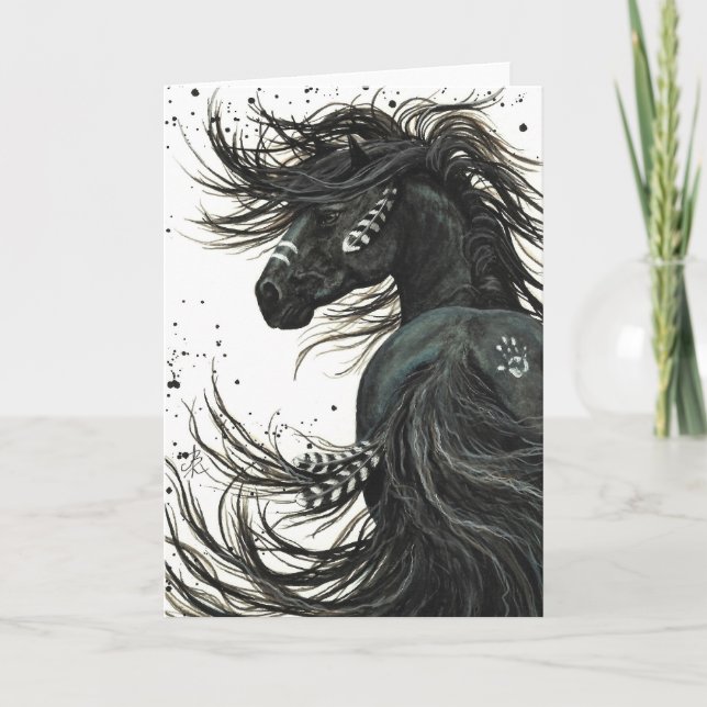 Majestic Horses by BiHrLe Greeting Card Kort (Framsida)