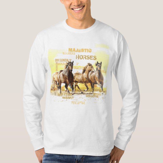 Majestic Horses Långärmad T-Shirt (Framsida)