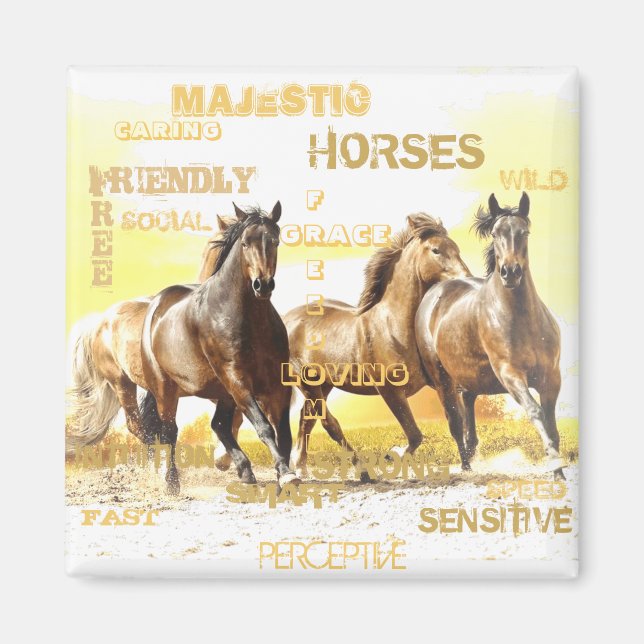 Majestic Horses Magnet (Framsidan)