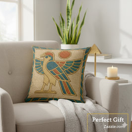 Majestic Horus Falcon Golden Sol Pillow Kudde