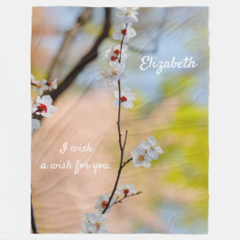 Majestic Japansk Apricot Flowers Fleecefilt
