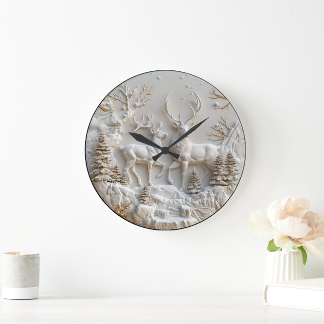 Majestic jul Reindeer Decor Stor Klocka (Hem)