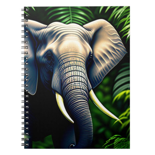 Majestic Jungle Elephant - Vild och gratis Anteckningsbok (Framsidan)