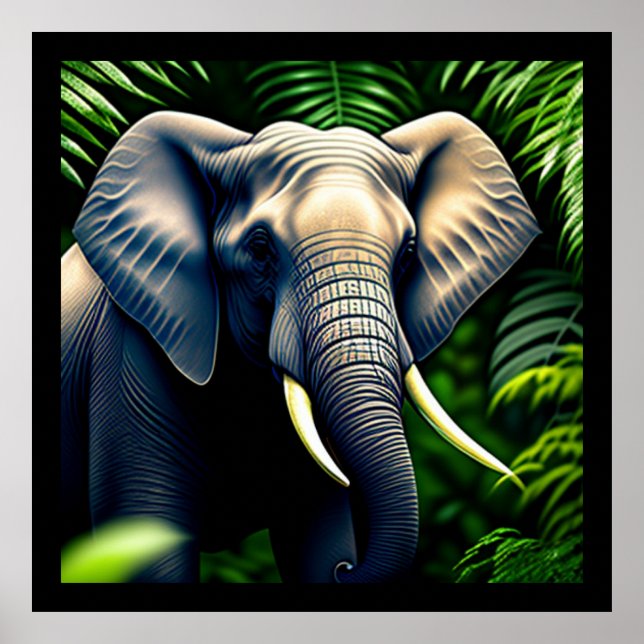 Majestic Jungle Elephant - Vild och gratis Poster (Framsidan)