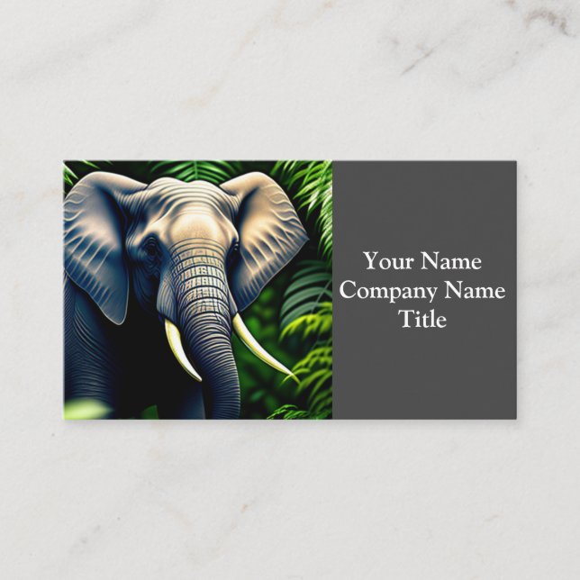 Majestic Jungle Elephant - Vild och gratis Visitkort (Framsida)