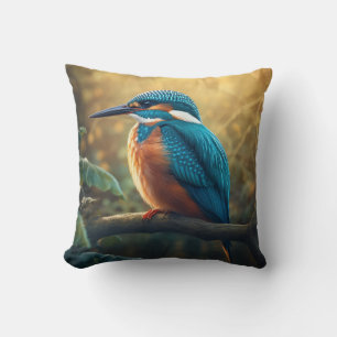 Majestic Kingfisher: Naturens brant Art Kudde