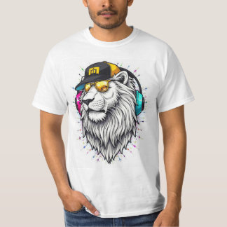 Majestic Lejon Ansikte tryckt T-Shirt - Round Nack