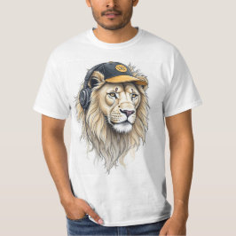Majestic Lejon Ansikte tryckt T-Shirt - Round Nack