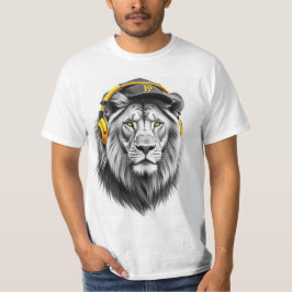 Majestic Lejon Ansikte tryckt T-Shirt - Round Nack