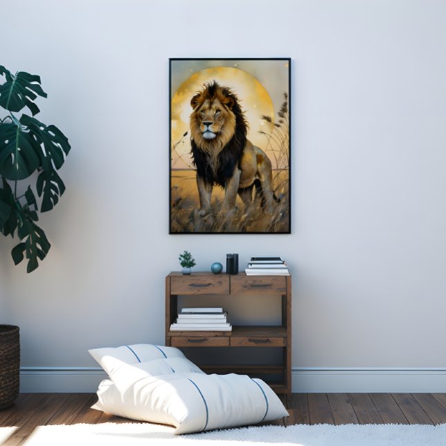 Majestic Lejon Canvastryck (Majestic Lion Canvas Print)